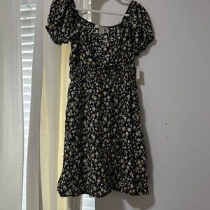 Black and yellow floral short dress. New with tags